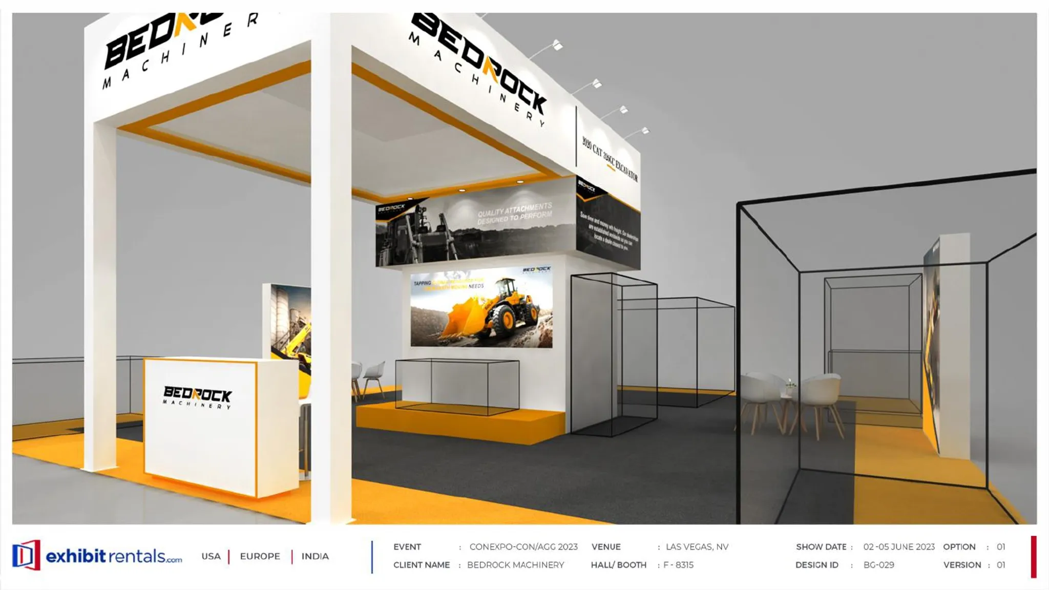 40x40 Island booth design by Exhibit-Rentals